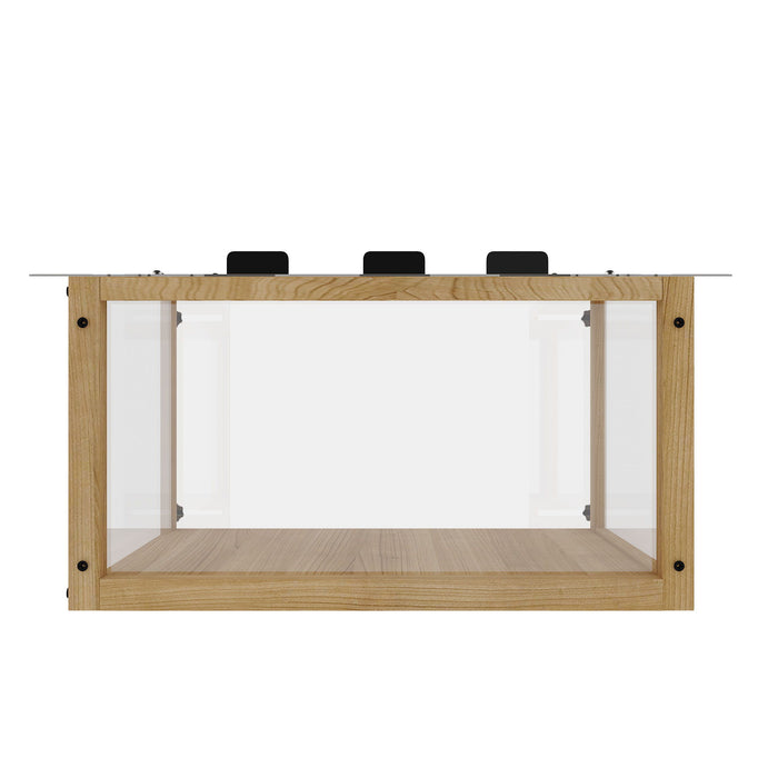 Transparent Acrylic Window Cat Perch Catio Cat Window Box - Natural Wood / Transparent