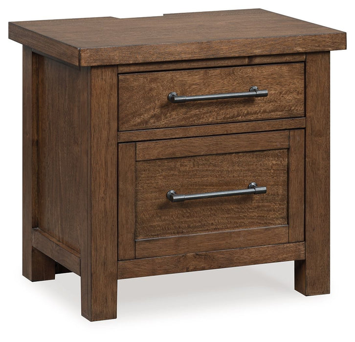 Kristiland - Two Drawer Night Stand - Warm Brown