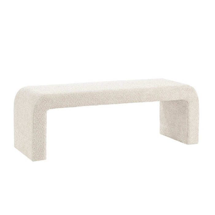 Modern Contemporary Waterfall Bench - Cream