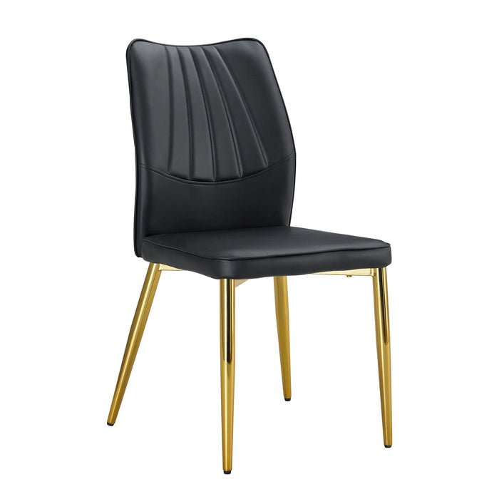 Medieval Modern Dining Chairs With Cushions And Metal Legs Material (Set of 4) - Black