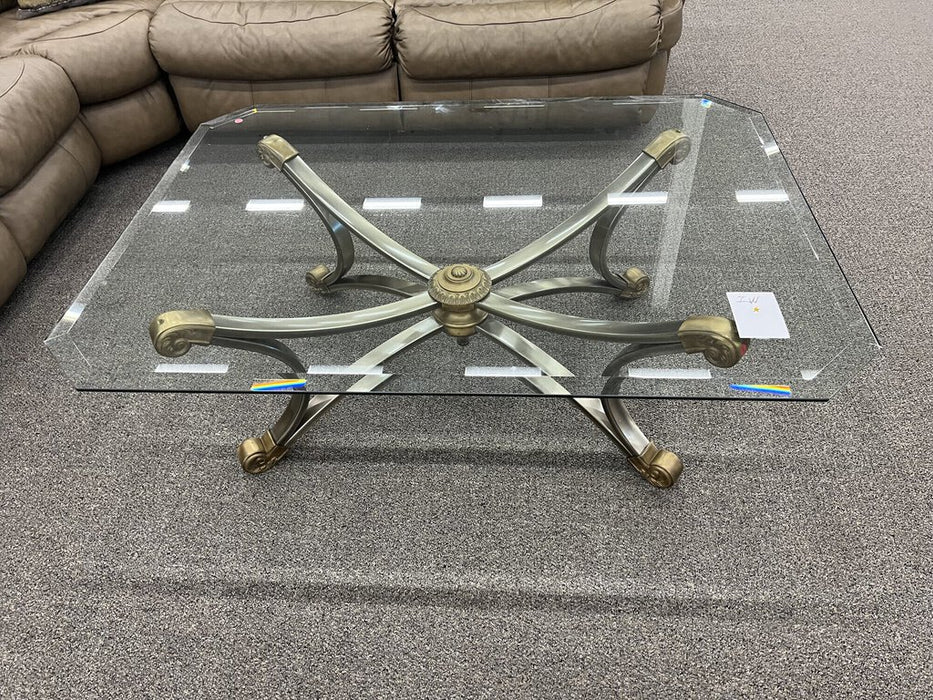 Glass/brass Coffee Table