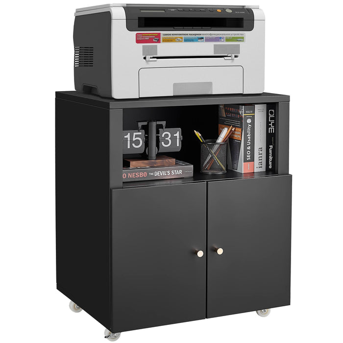 Home Office Printer Stand With Wheels And File Cabinet