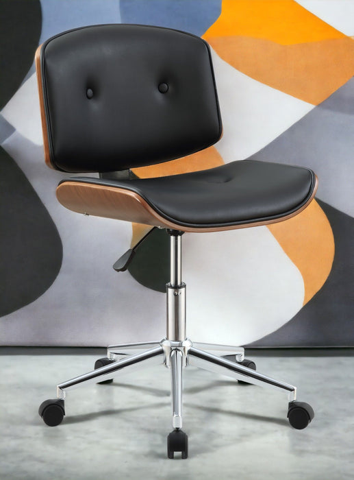 Camila - Synthetic Leather Office Chair - Black