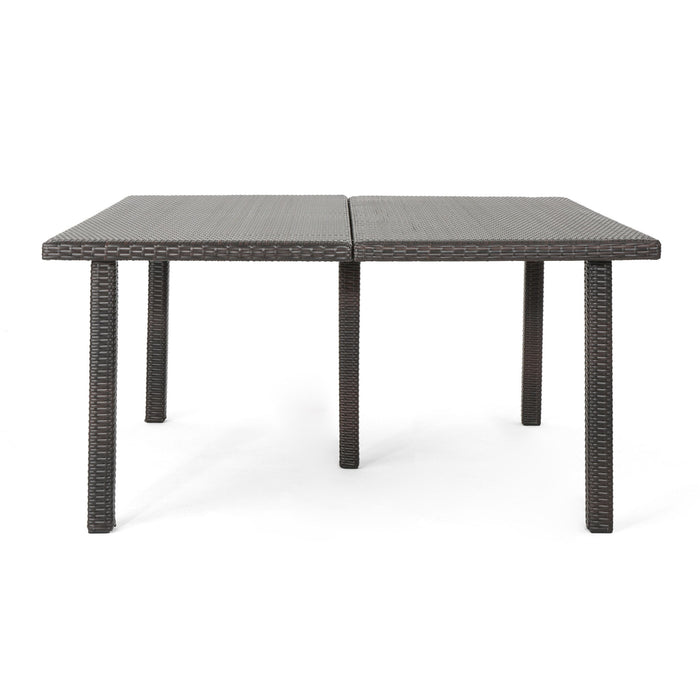 Outdoor Square Rattan Wicker Dining Table - Brown