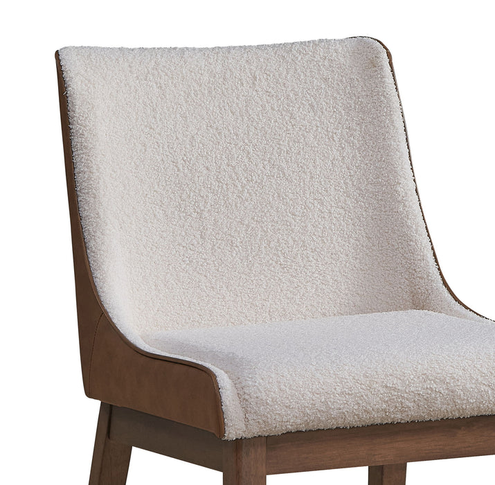 Ginny - Boucle Velvet Side Chair (Set of 2) - Walnut