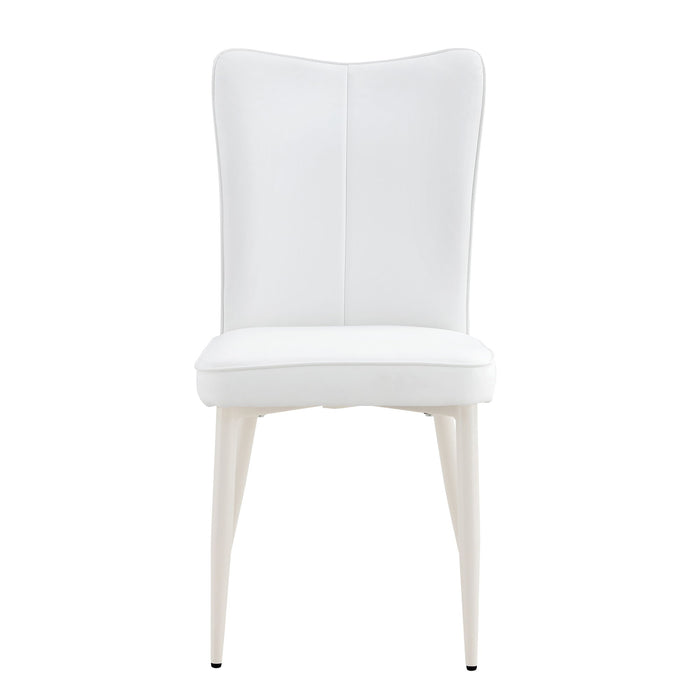 Style Minimalist Dining Chairs With 4 White Sponge Seats And Metal Legs, With 1 Chair Serving Multiple Purposes - Milky White