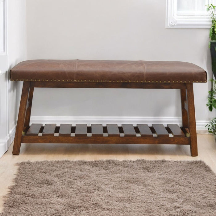 Buffalo - Hide Hallway Bench - Brown
