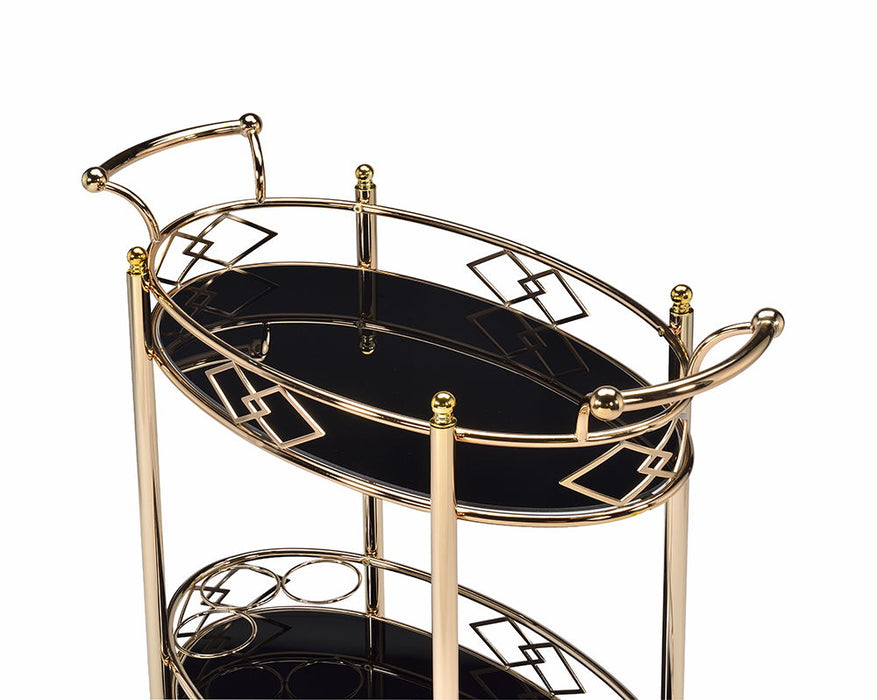 Ottesen - Glass Serving Cart - Black / Gold