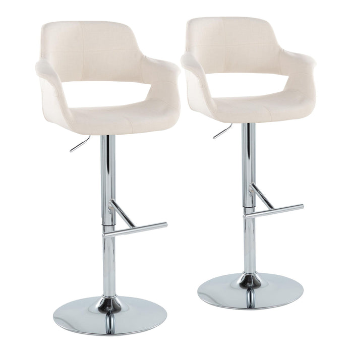 Vintage Flair - Mid Century Modern Adjustable Barstool & Straight T Footrest (Set of 2)