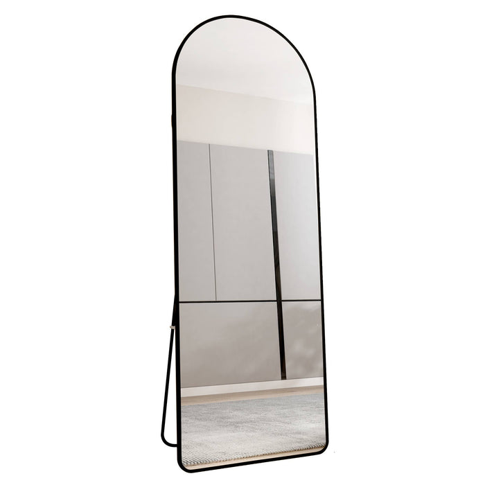 Modern Aluminum Alloy Metal Frame Arched Floor Mirror