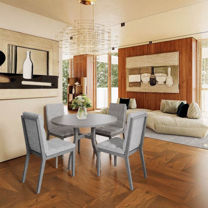 Tufted Upholstery Modern Dining Chairs (Set of 2) Sleek Comfort With Rubber Wood Frame - Gray / Oak