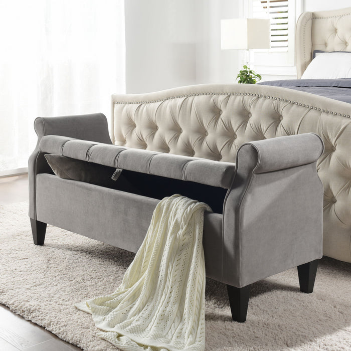 Jacqueline - Tufted Roll Arm Storage Bench