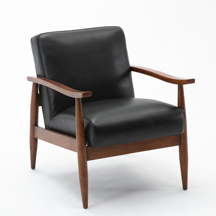 Archer - Accent Chair With Wood Arms - Black