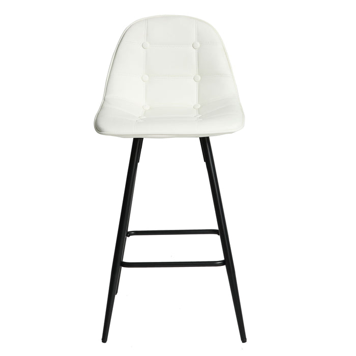 Modern Metal Counter Height Bar Stools With Back And Footrest (Set of 2)