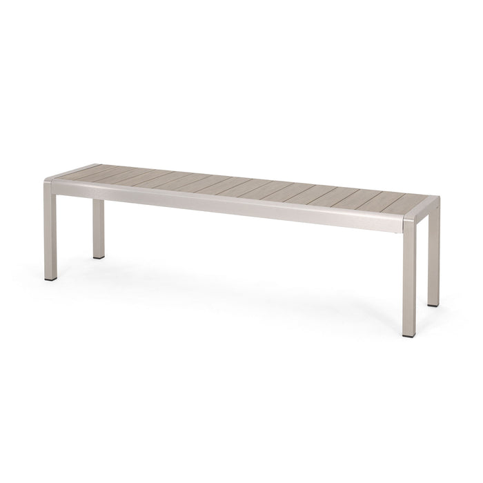 Outdoor Modern Aluminum Dining Bench, Durable And Elegant Design