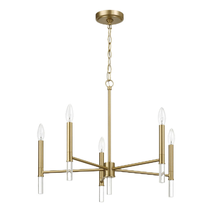 Courtyard - 5 Light Candle Light Chandelier - Clear / Gold