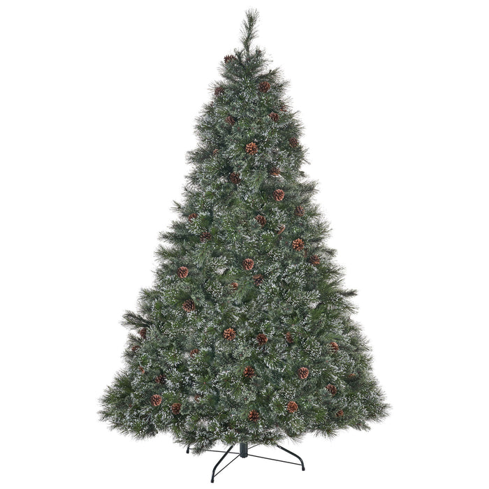 Cashmere And Snow Bristle Mixed Christmas Tree With Pine Cones - Green
