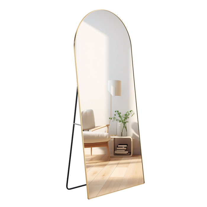 4Th Generation Floor Standing Full Length Rearview Mirror With Metal Frame And Bracket - Transparent