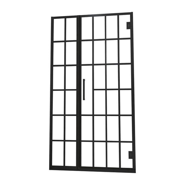 Frameless Pivot Shower Door With Pattern Glass, Open Entry Design