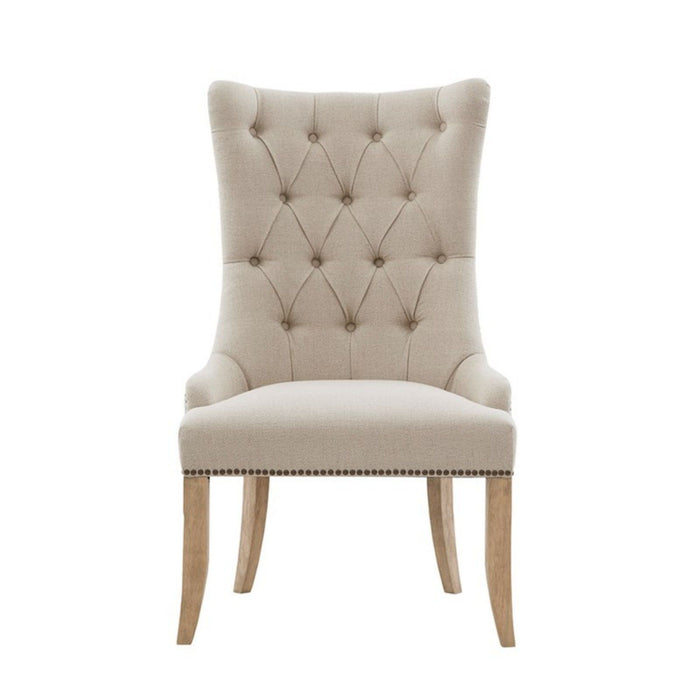 Lucas - Button Tufted Captain Accent Chair High Back - Cream