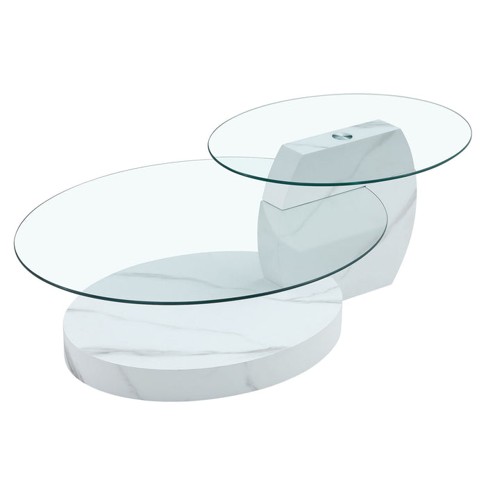 Contemporary Artistic Double Layer Coffee Table