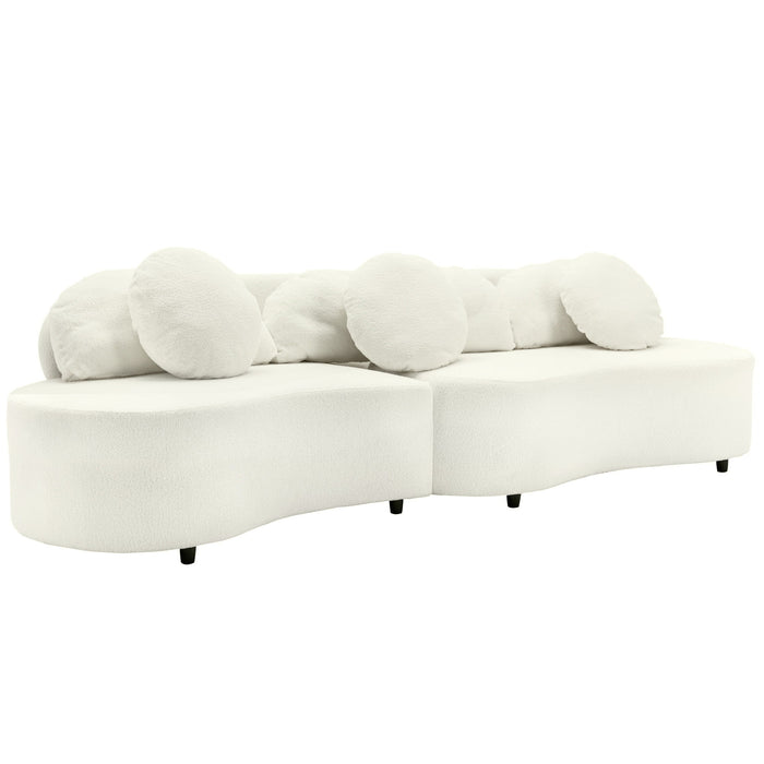 Modern Living Room Sofa Lamb Velvet Upholstered For Home