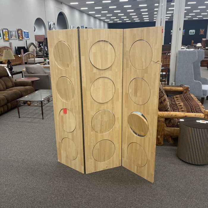 Wood Room Divider w/ Circles