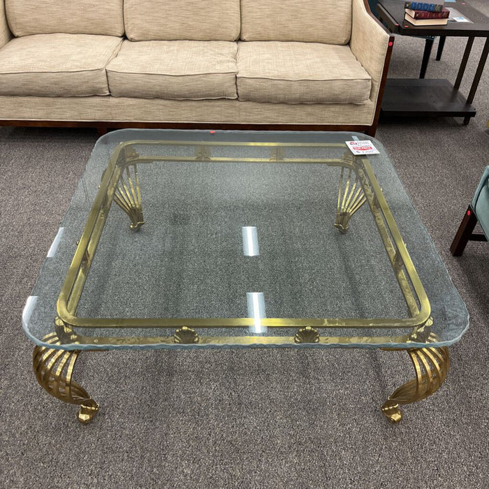 Set of 3 Brass & Glass Tables
