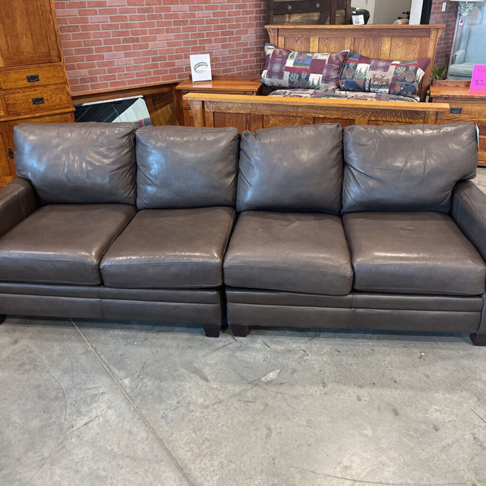 Brown Leather 102" 2pc. Sofa