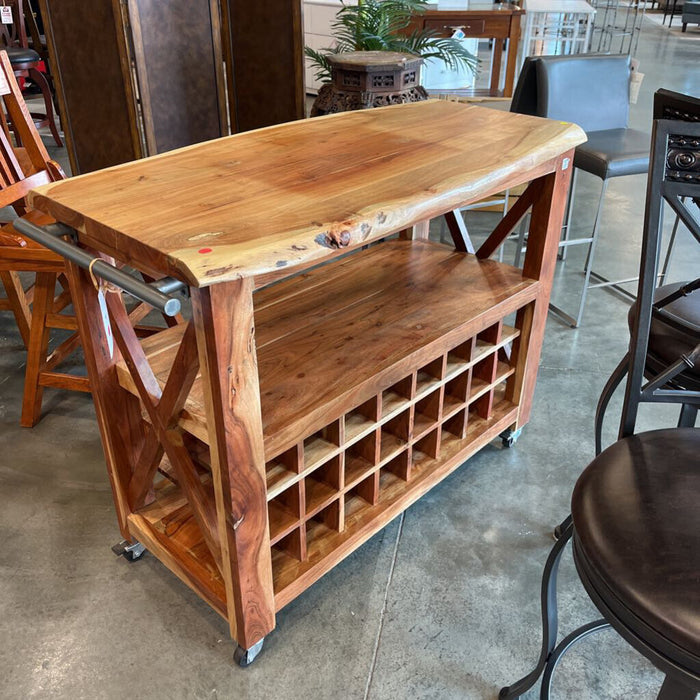 Live Edge Sheesham Bar Cart