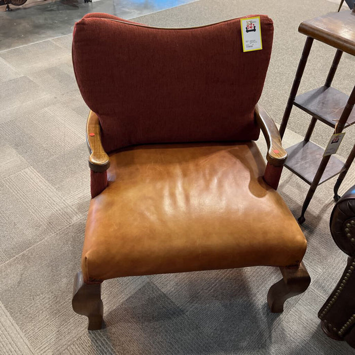 Rust Fabric & Leather Frog Chair