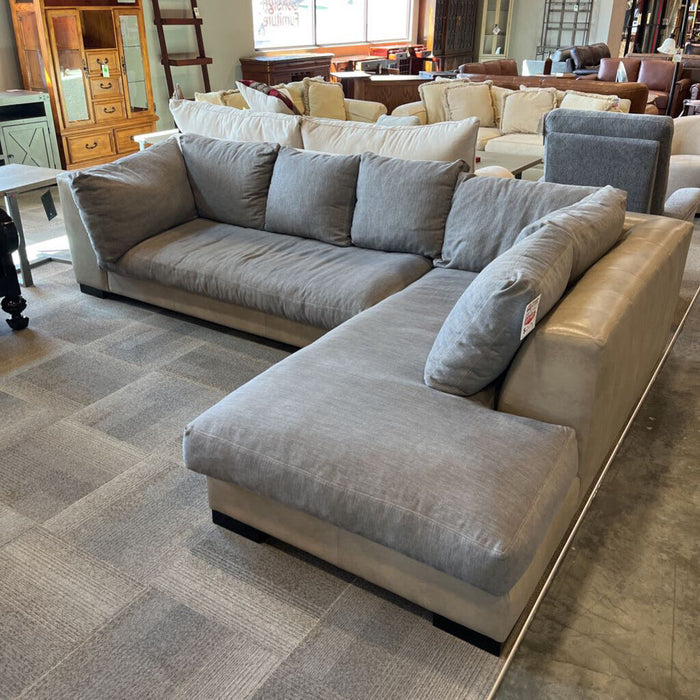 2pc. Beige Leather Sectional