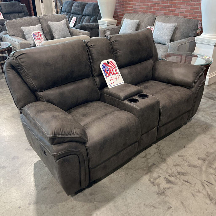 H 8517Gry-2 Reclining Loveseat