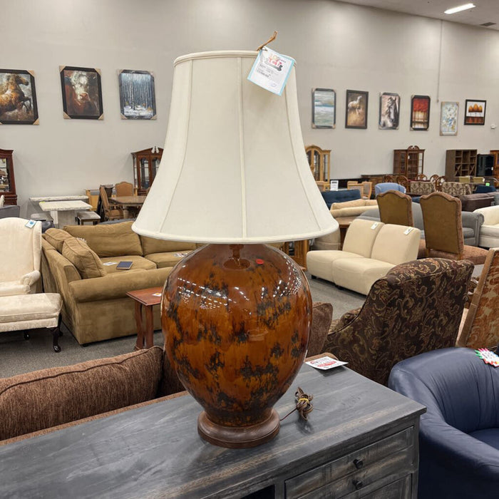 Large Rust Vase Lamp
