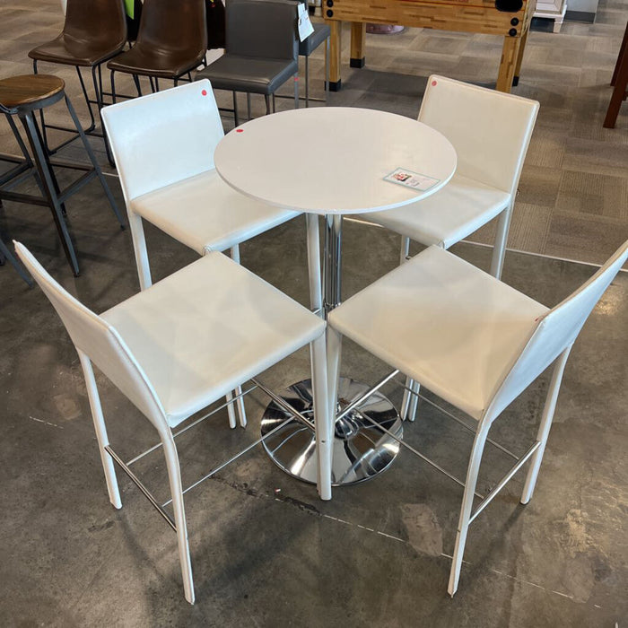 Set 4 White Barstools w/ Bistro Tbl