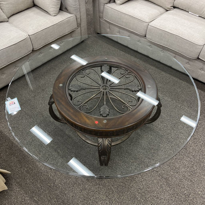 Lg. Round Glass Coffee Table