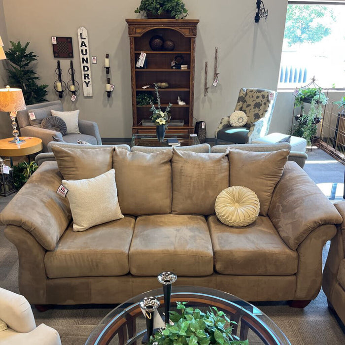 Tan Microfiber Sofa