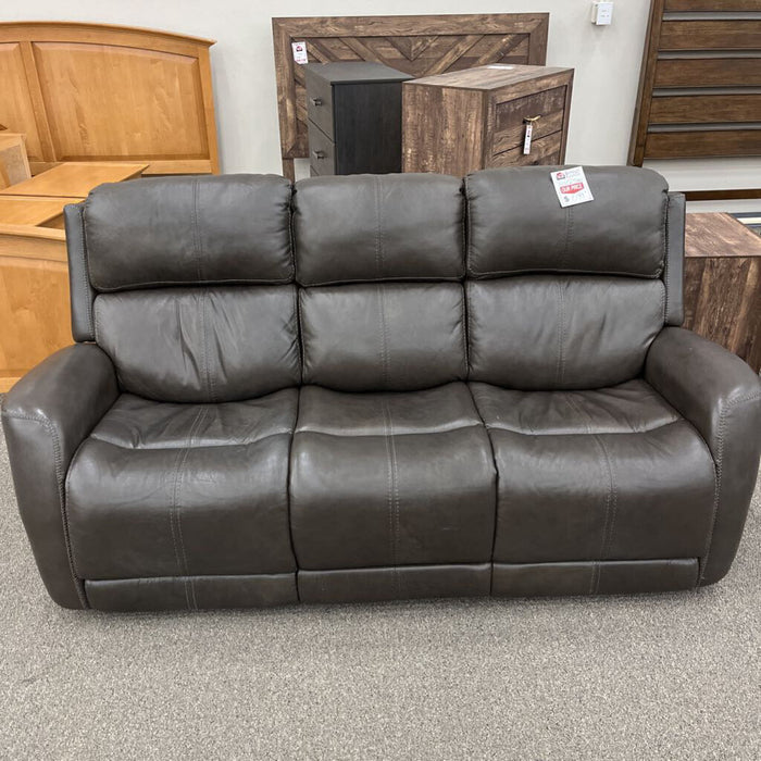 "Linden" Brown Leather PwhL Sofa