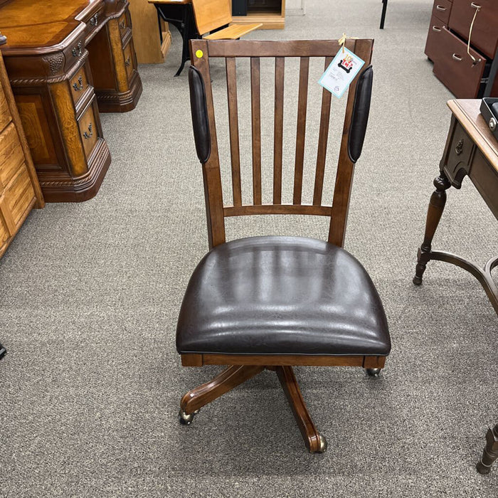 Wood Leather Office Chair