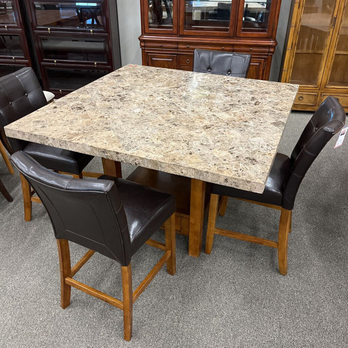 Granite-top Table w/ 4 Stools