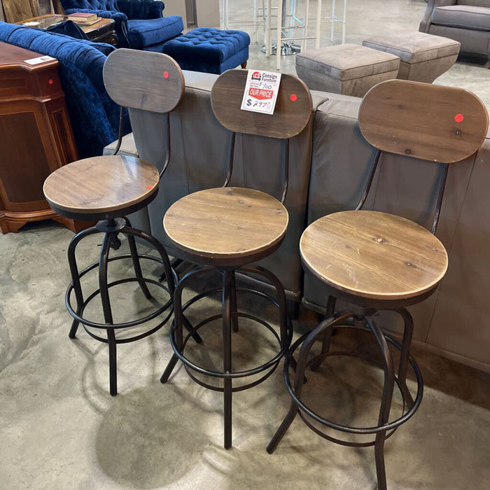 Set of 3 Zuo Rustic Stools
