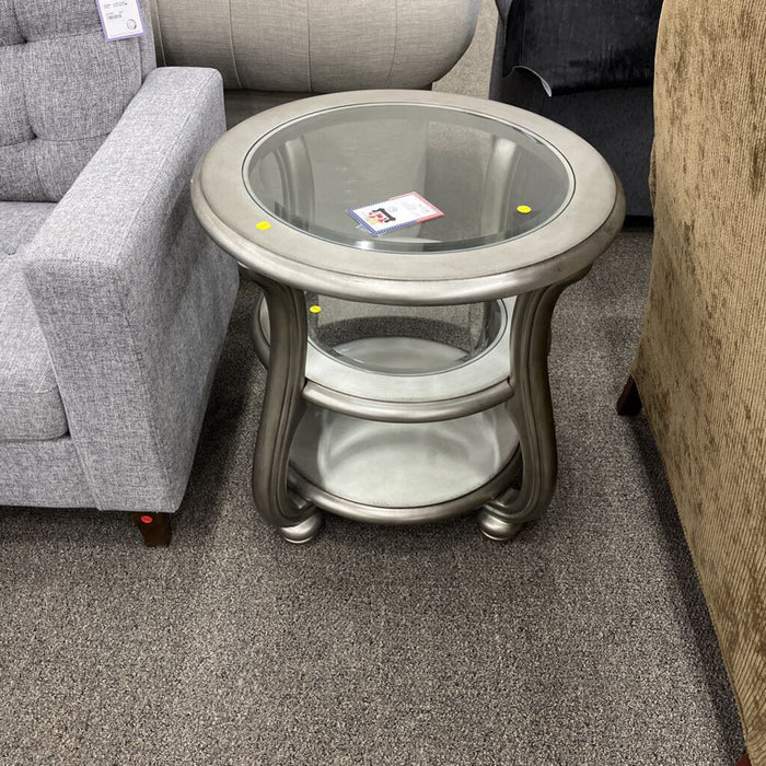 "Coralay" Silver 3-tier End Table
