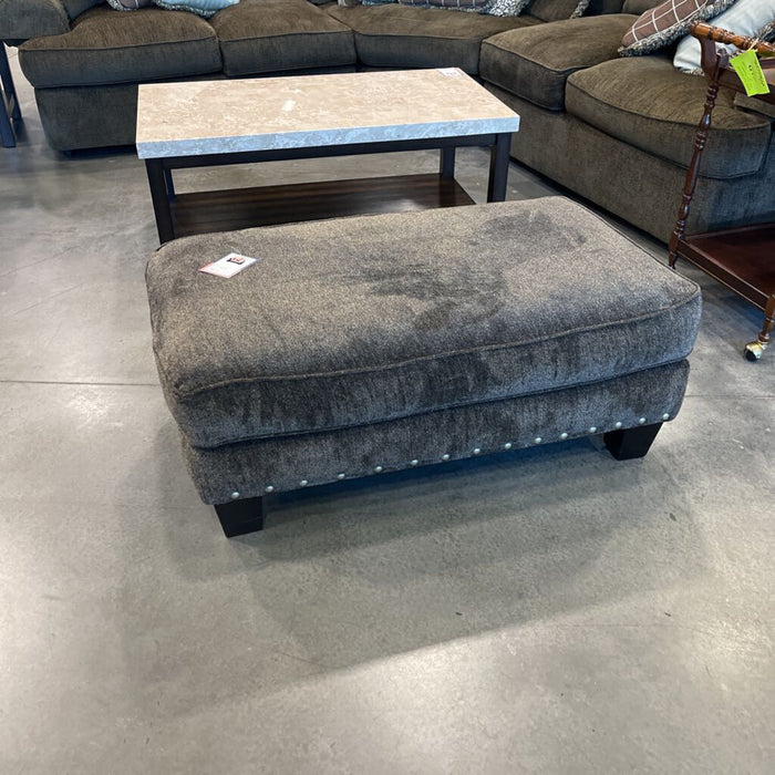 Gray Fabric Ottoman