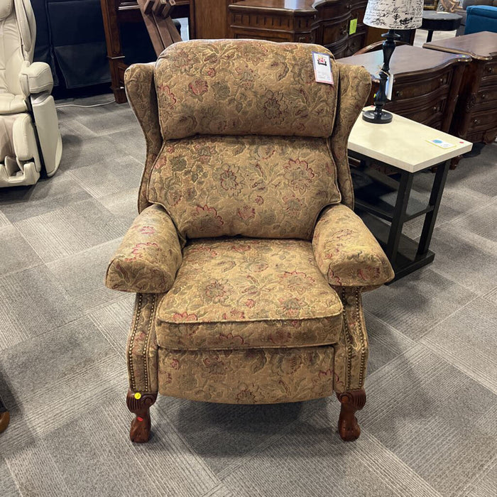 Gold Floral Pushback Recliner