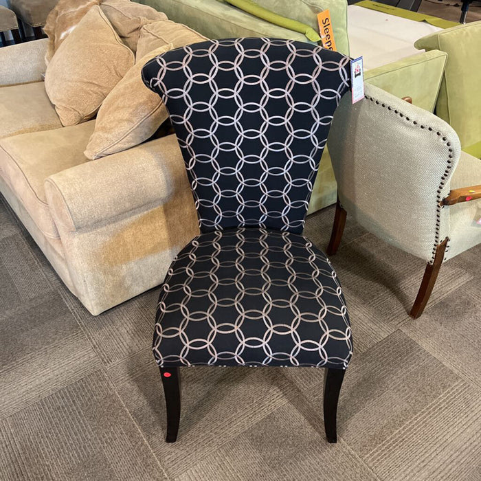Black Patterned Accent Chair