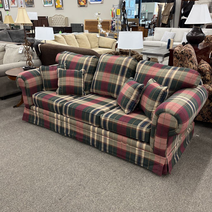 Green Plaid Sleeper Sofa