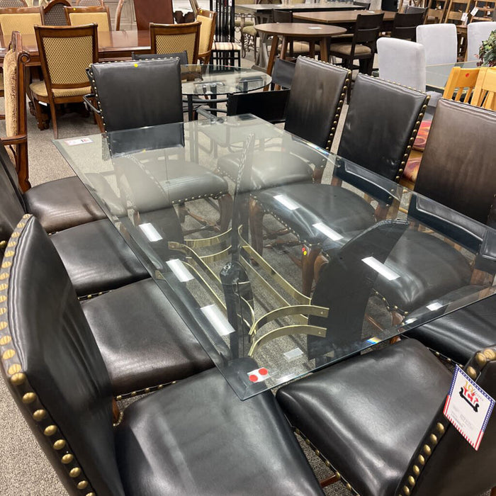 Glass-top Black & Gold Table