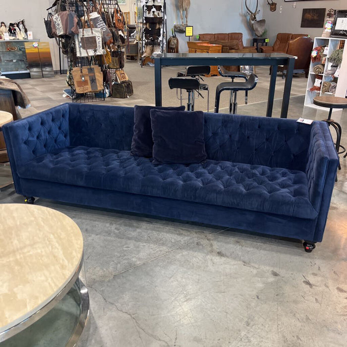Blue Tufted 96in. Sofa