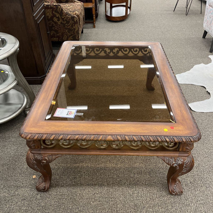 Coffee Table w/ Amber Glass