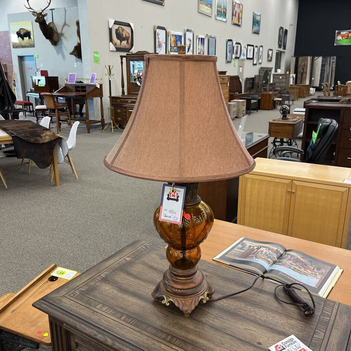 Vintage Amber Glass Lamp